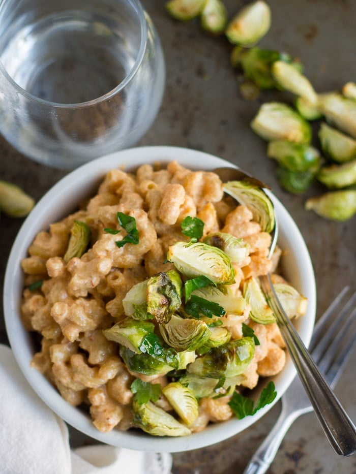 Chipotle Mac & Cheese with Roasted Brussels Sprouts