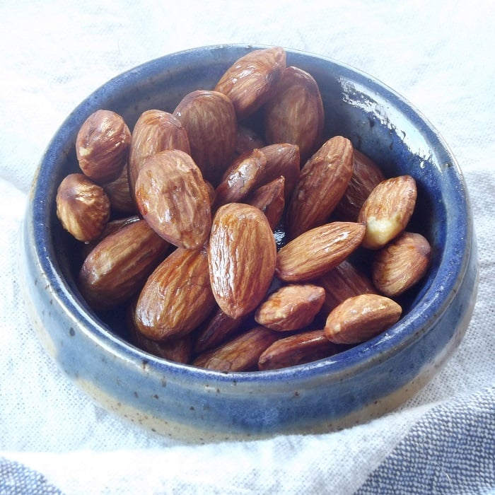 Almonds in a Blue Bowl