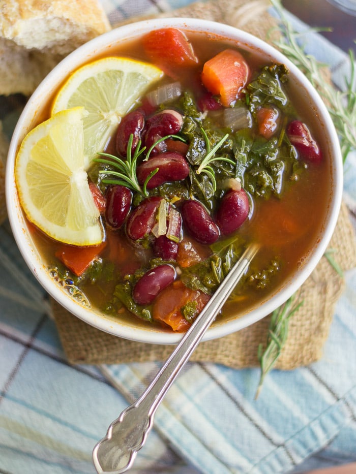 Rosemary Red Bean and Kale Soup