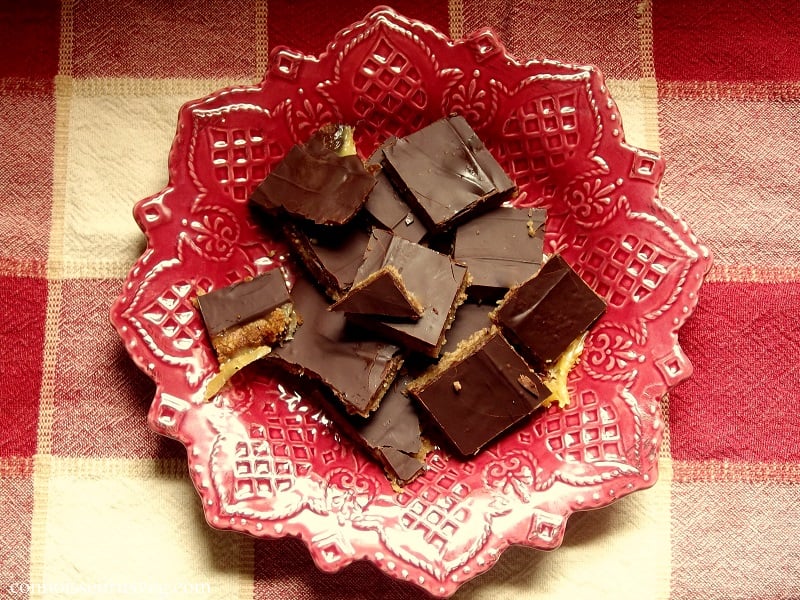 Overhead View of a Dish of Toffee