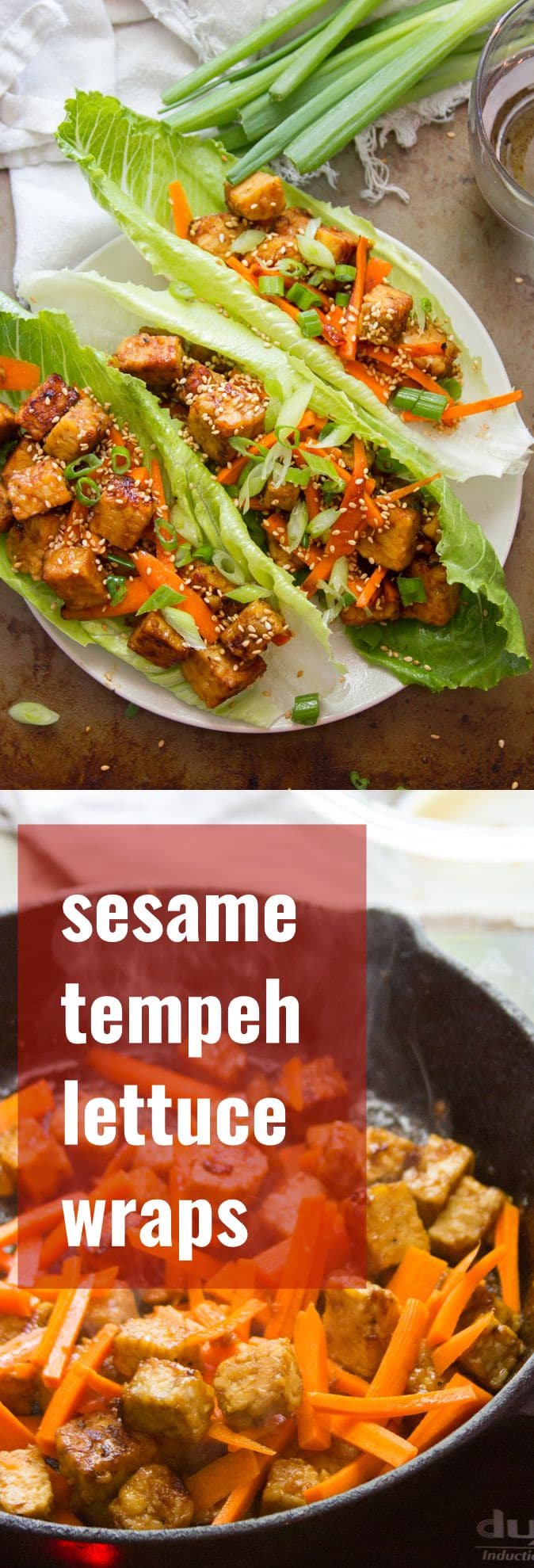 Ginger Sesame Tempeh Vegan Lettuce Wraps