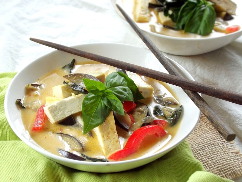 Thai Red Curry with Tofu and Eggplant