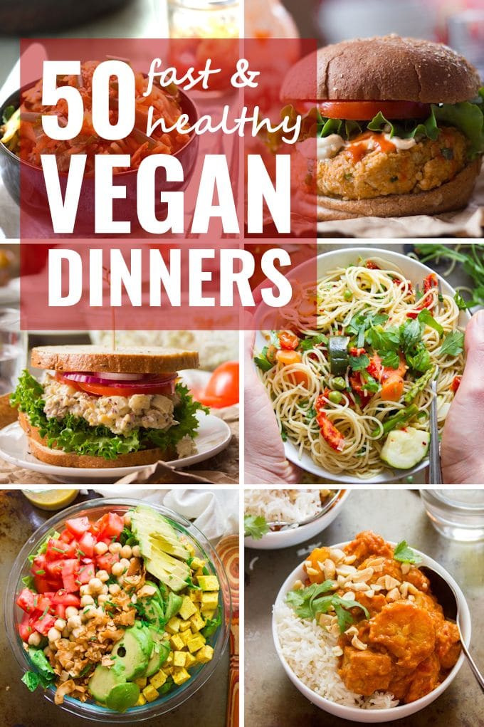 50 recetas de cenas veganas rápidas y saludables