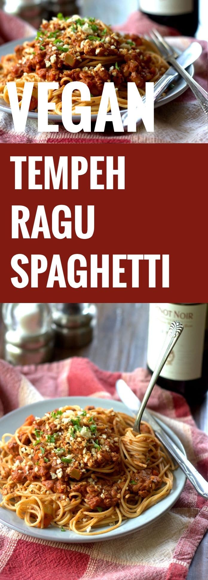 Spaghetti with Tempeh Vegan Ragù with Toasted Panko