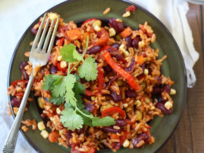 Mexican Kidney Bean Fried Rice from The Easy Vegan Cookbook