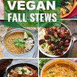 Collage Showing 6 Vegan Fall Stews