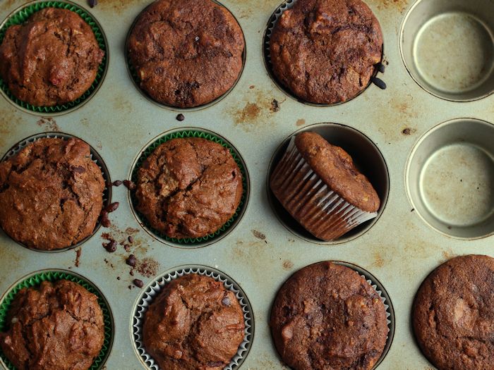 Chocolate Chip Gingerbread Latte Muffins