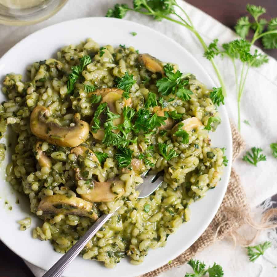 Creamy Kale Pesto Risotto