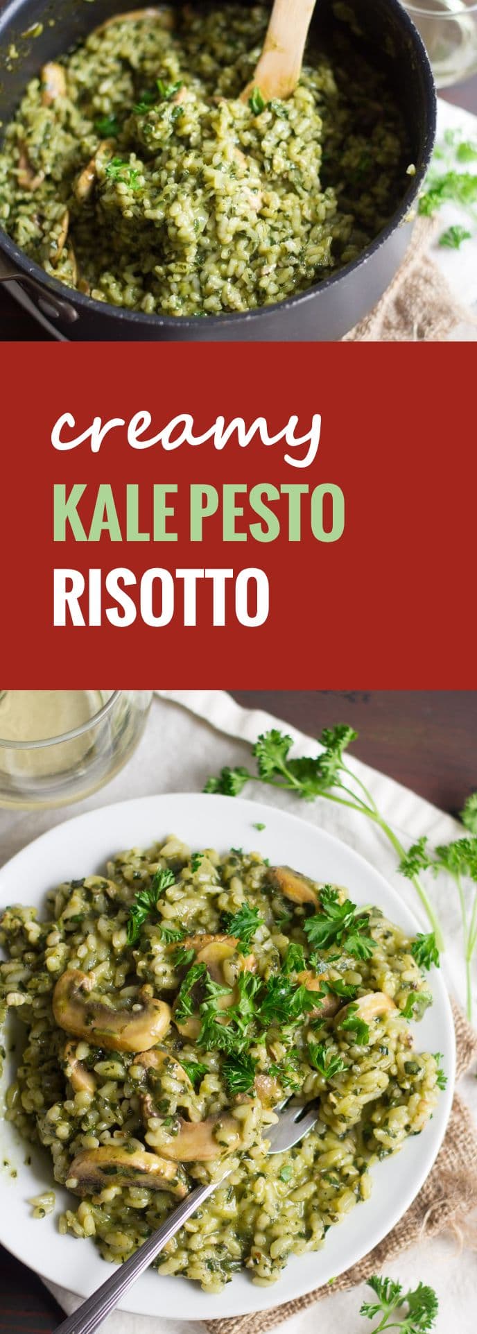 Creamy Kale Pesto Risotto