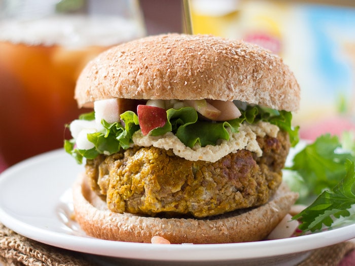 Nutty Pumpkin Burgers with Apple Relish