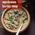 Creamy Vegan Mushroom Barley Soup