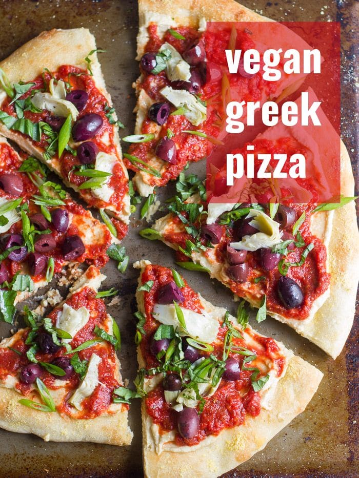 vegan greek pizza