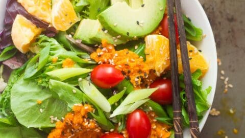 Japanese Salad with Carrot Ginger Dressing