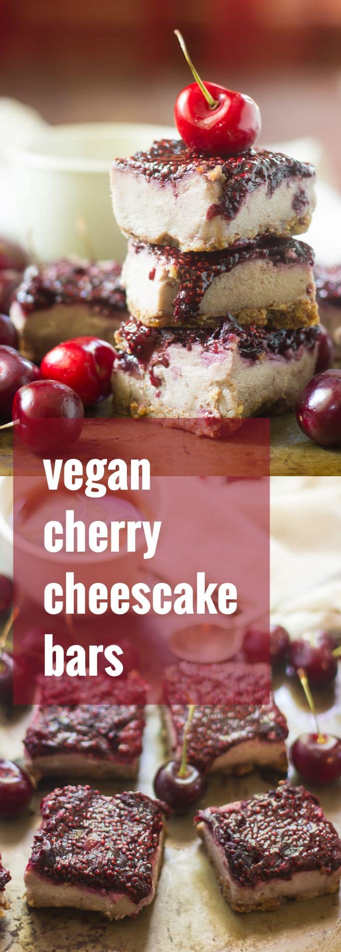 Vegan Cherry Cheesecake Bars