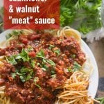 Spaghetti with Cauliflower Walnut Meat Sauce