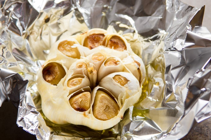 A Bulb of Roasted Garlic for Making Roasted Garlic Vegan Garlic Bread