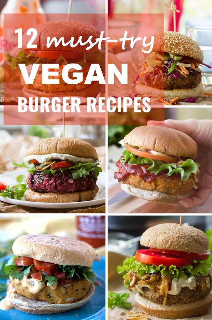 Collage Showing 6 Veggie Burgers