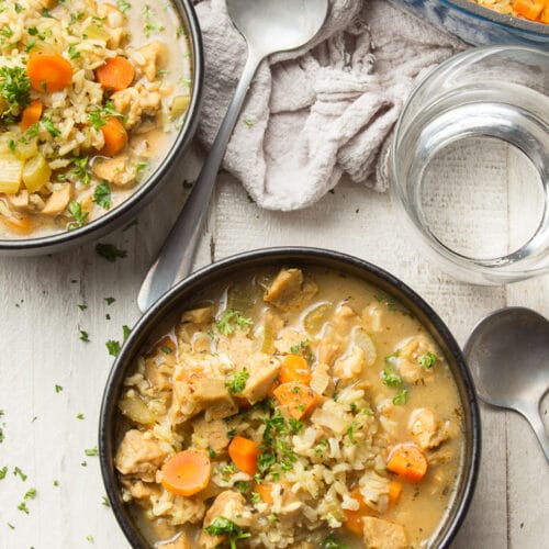 Vegan Chicken & Rice Soup - Connoisseurus Veg
