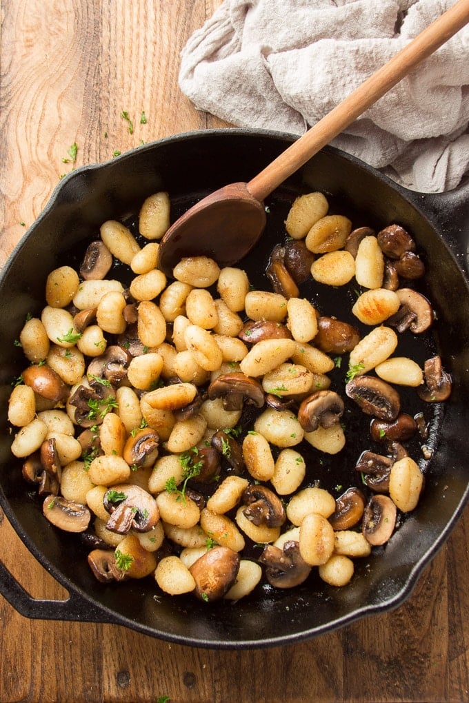 Fried Gnocchi with Mushrooms