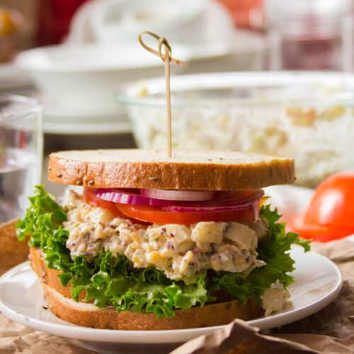 Vegan Tuna Salad Sandwich on a Plate