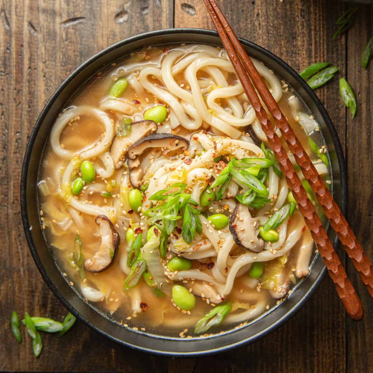 Udon Noodle Soup with Miso Broth