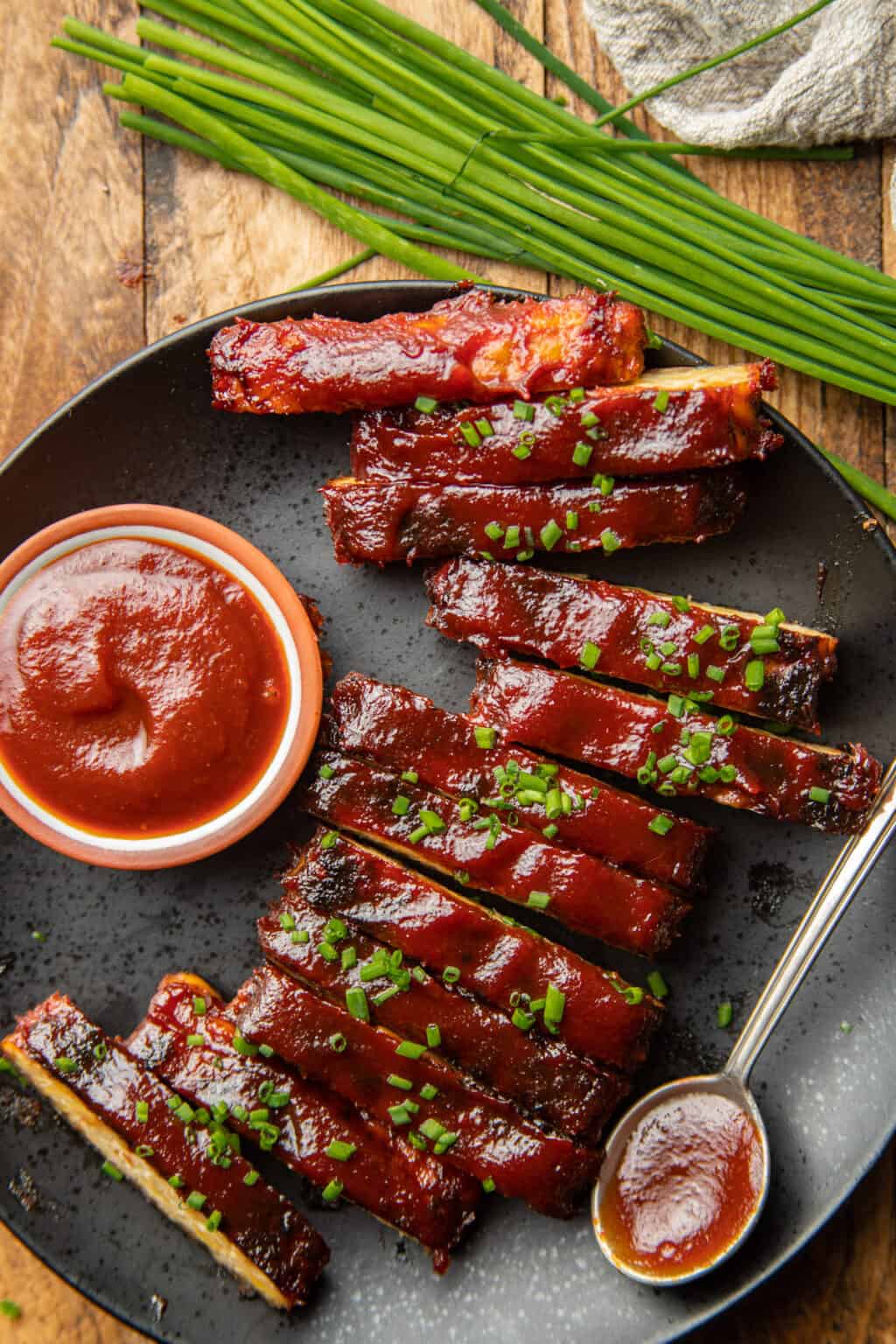 Barbecue Tempeh Vegan Ribs - Connoisseurus Veg