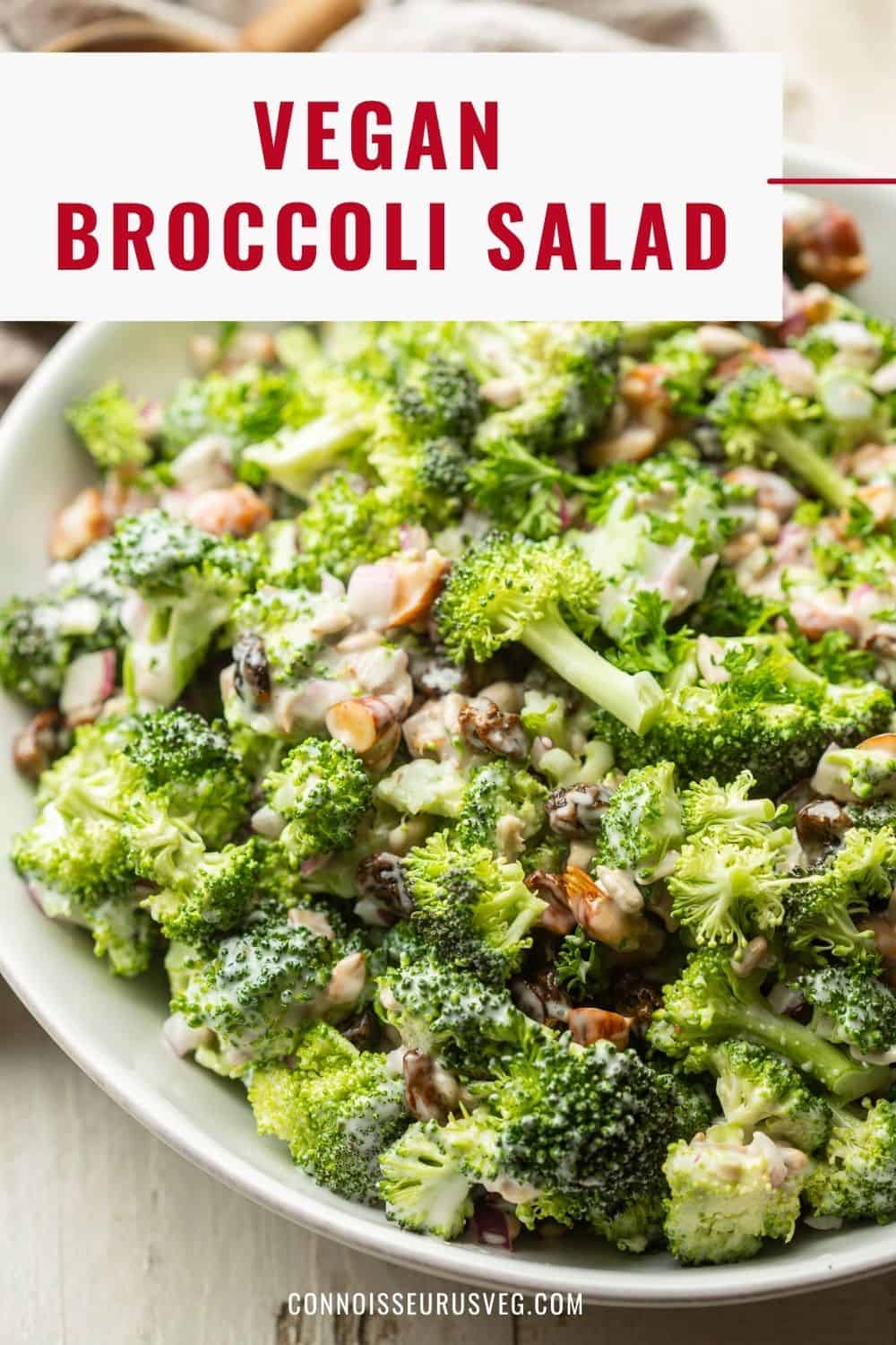 Creamy Vegan Broccoli Salad - Connoisseurus Veg