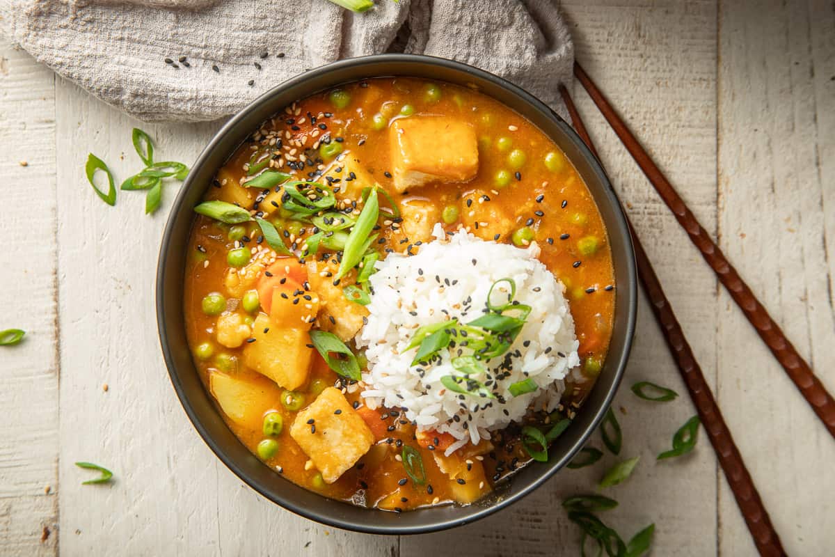 Vegan Japanese Curry with Fried Tofu