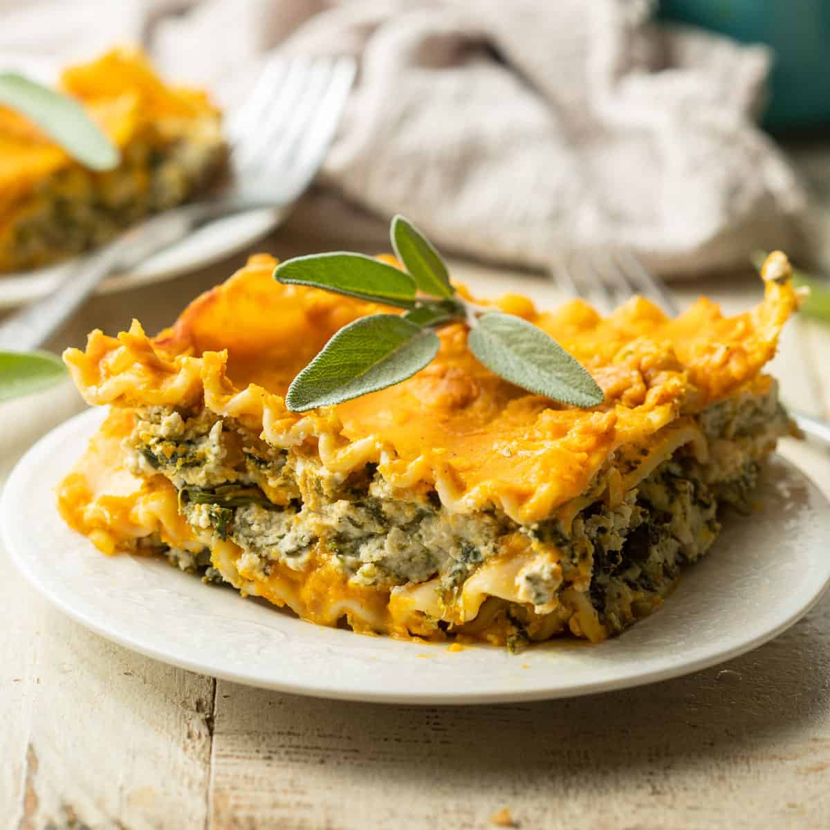 Vegan Pumpkin Lasagna with Spinach Ricotta