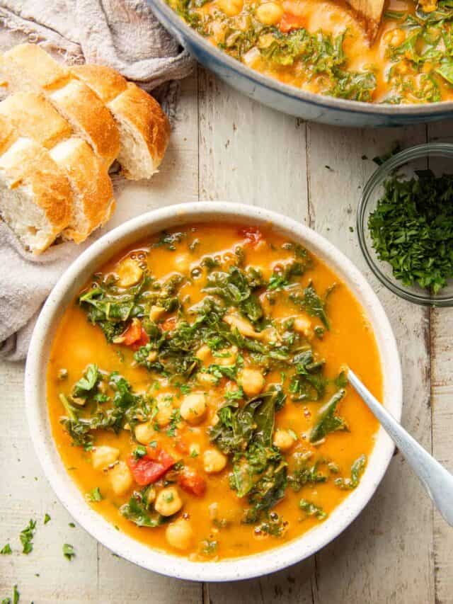 Curried Chickpea Kale Soup