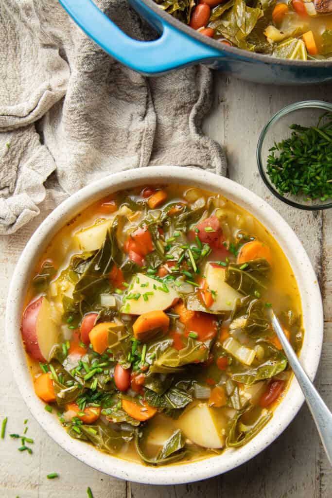 Smoky Collard Greens Soup - Connoisseurus Veg