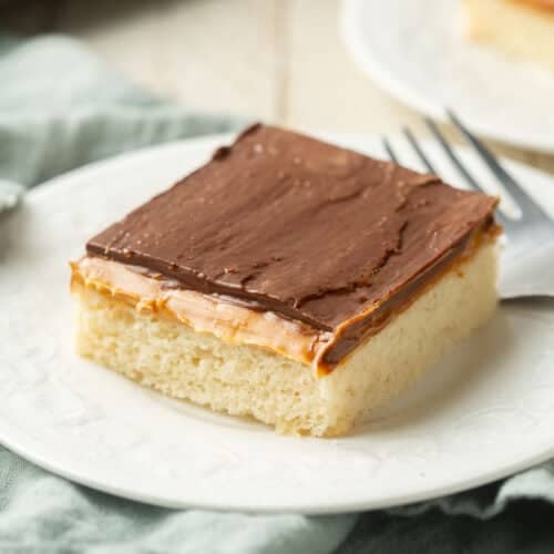 Slice of Vegan Kandy Kake on a dish.