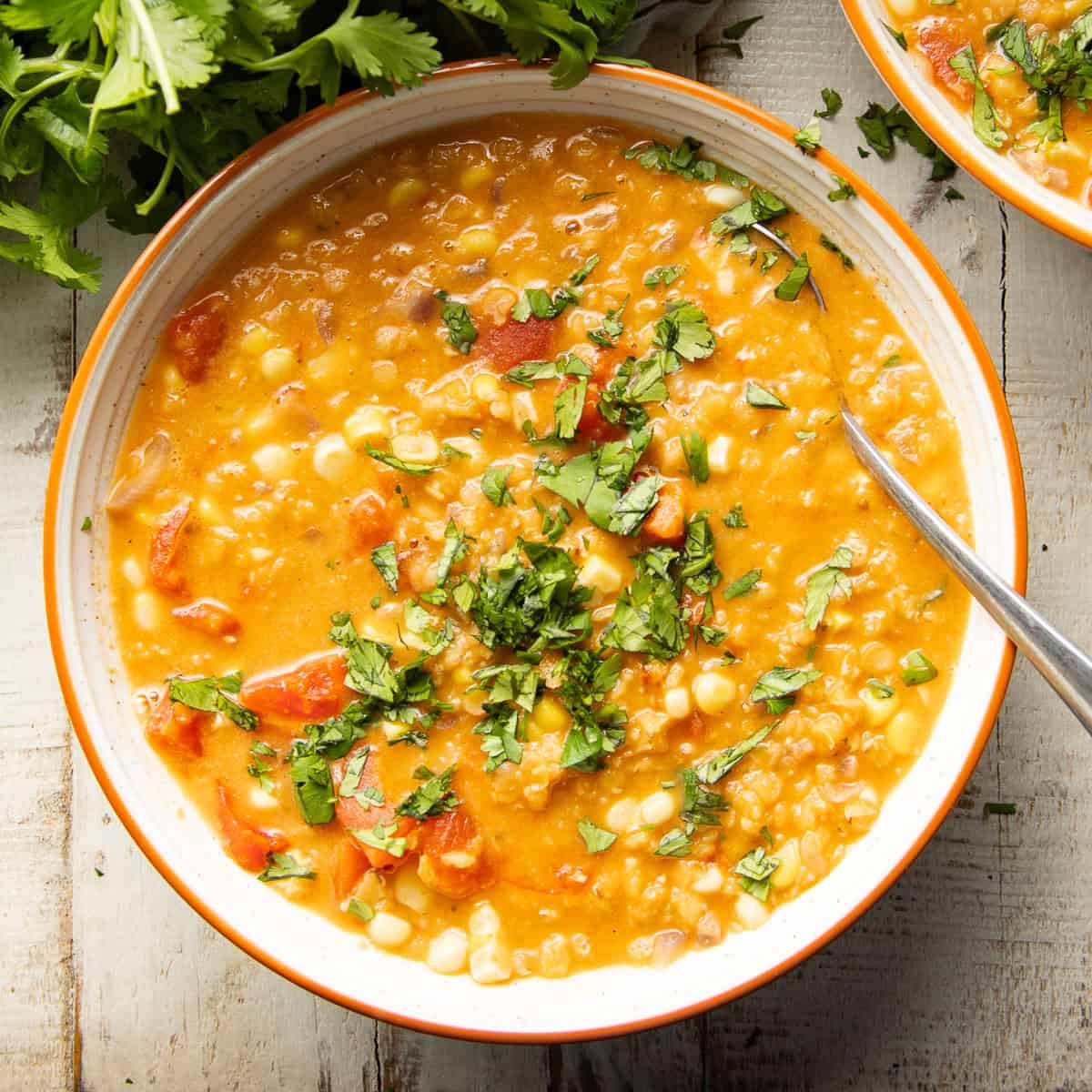 Red Lentil Corn Chowder
