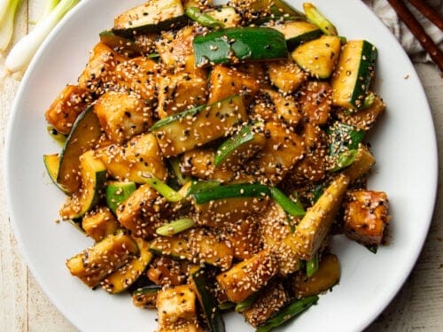 Zucchini Stir-Fry with Crispy Tofu (Ready in 25 Minutes