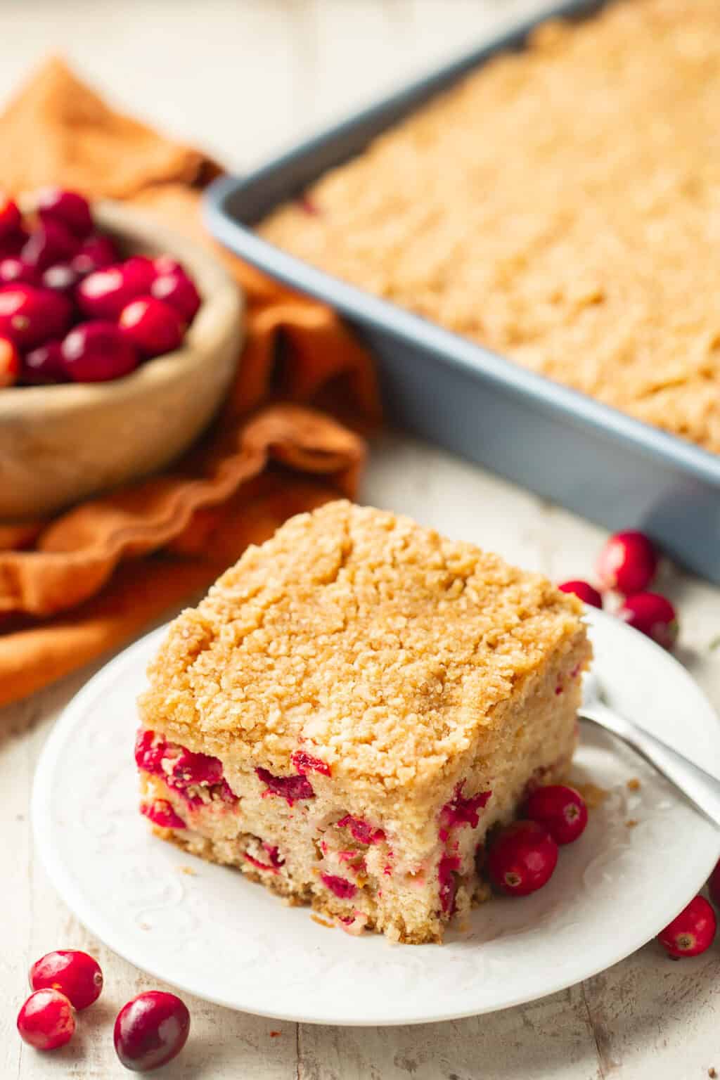 Vegan Cranberry Orange Coffee Cake - Connoisseurus Veg