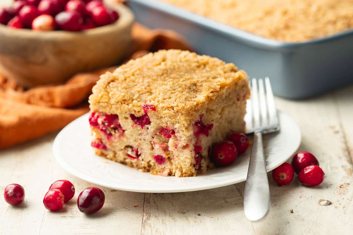 Vegan Cranberry Orange Coffee Cake - Connoisseurus Veg