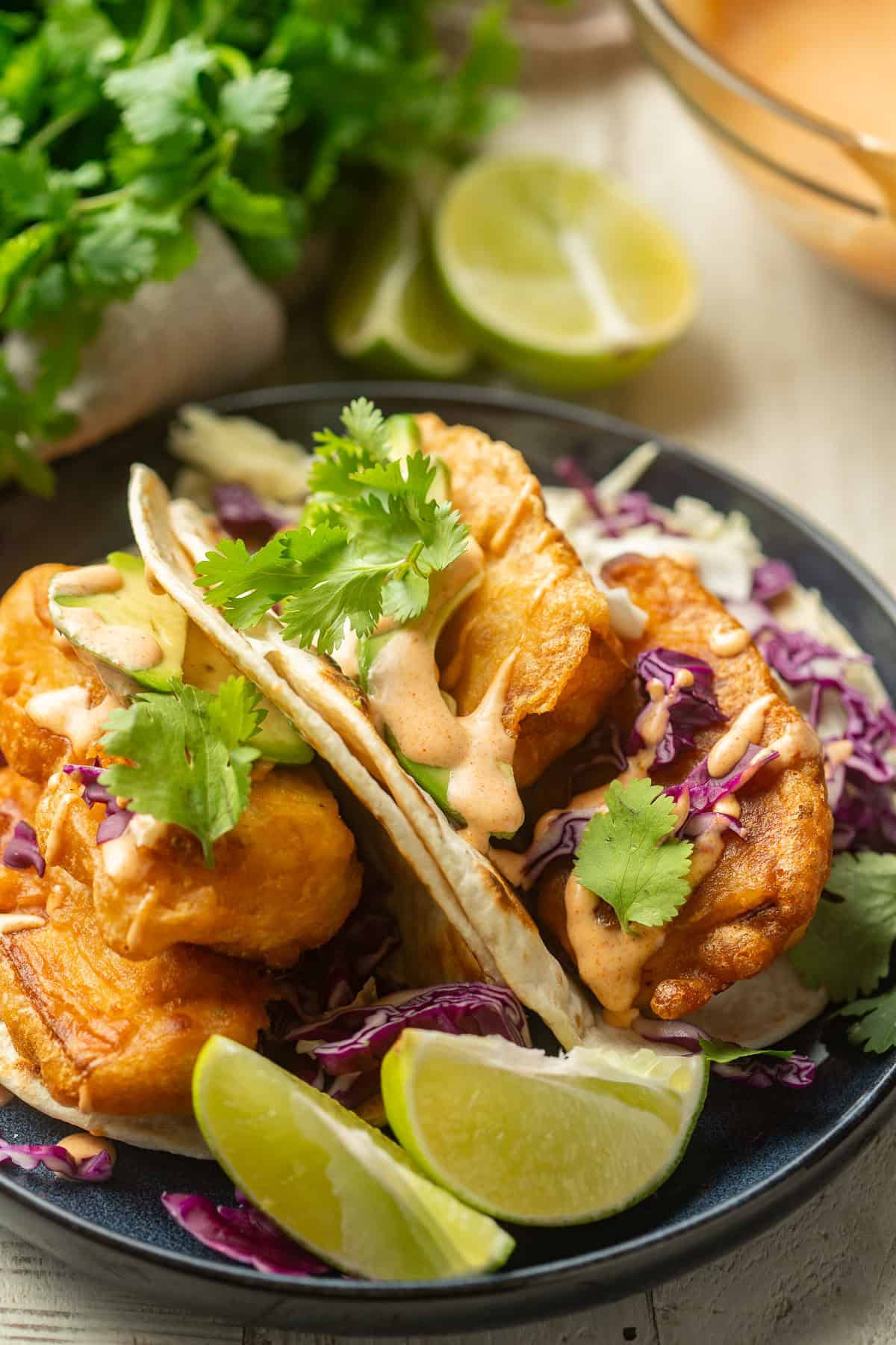 Vegan Beer-Battered Fish Tacos