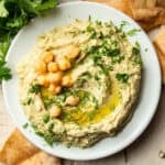 Plate of Roasted Jalapeño Hummus.
