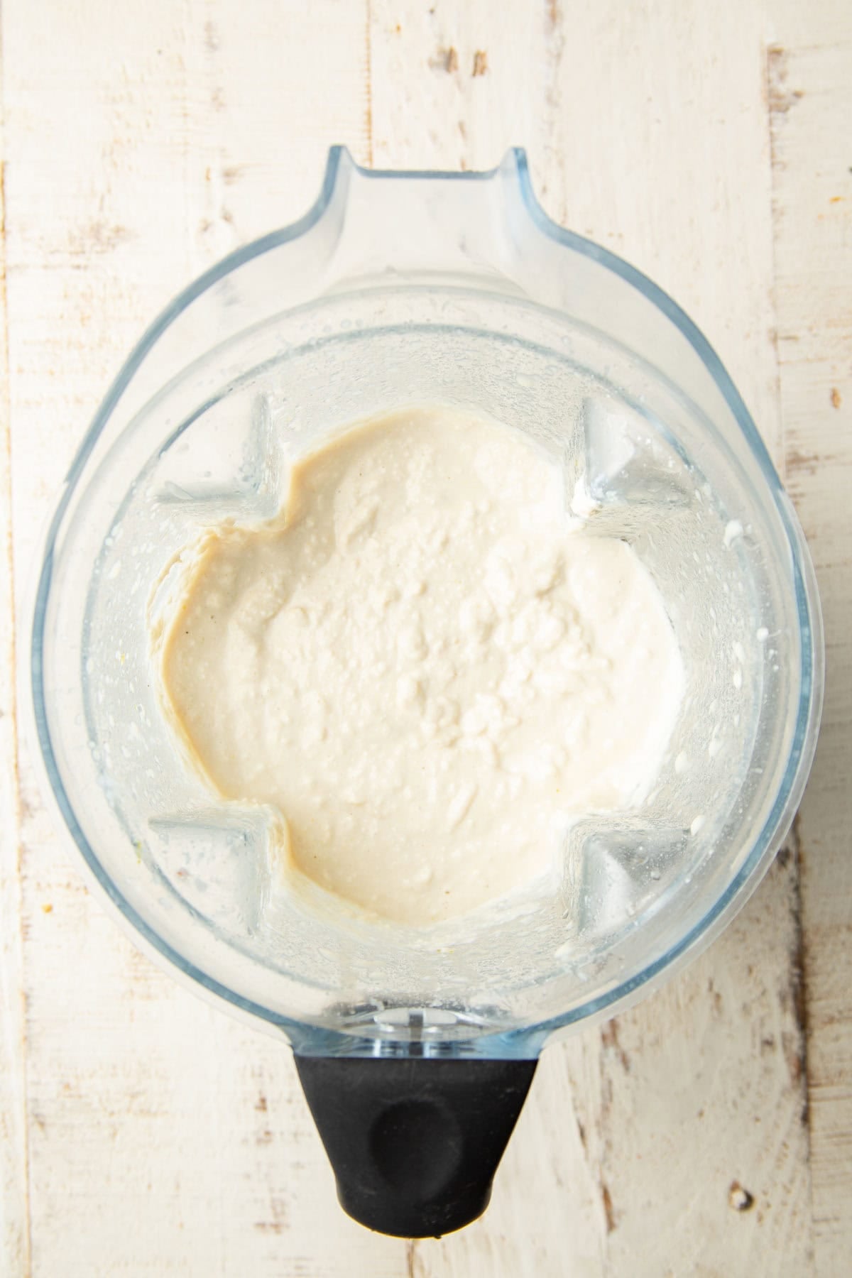 Vegan Ricotta Cheesecake filling in a blender.